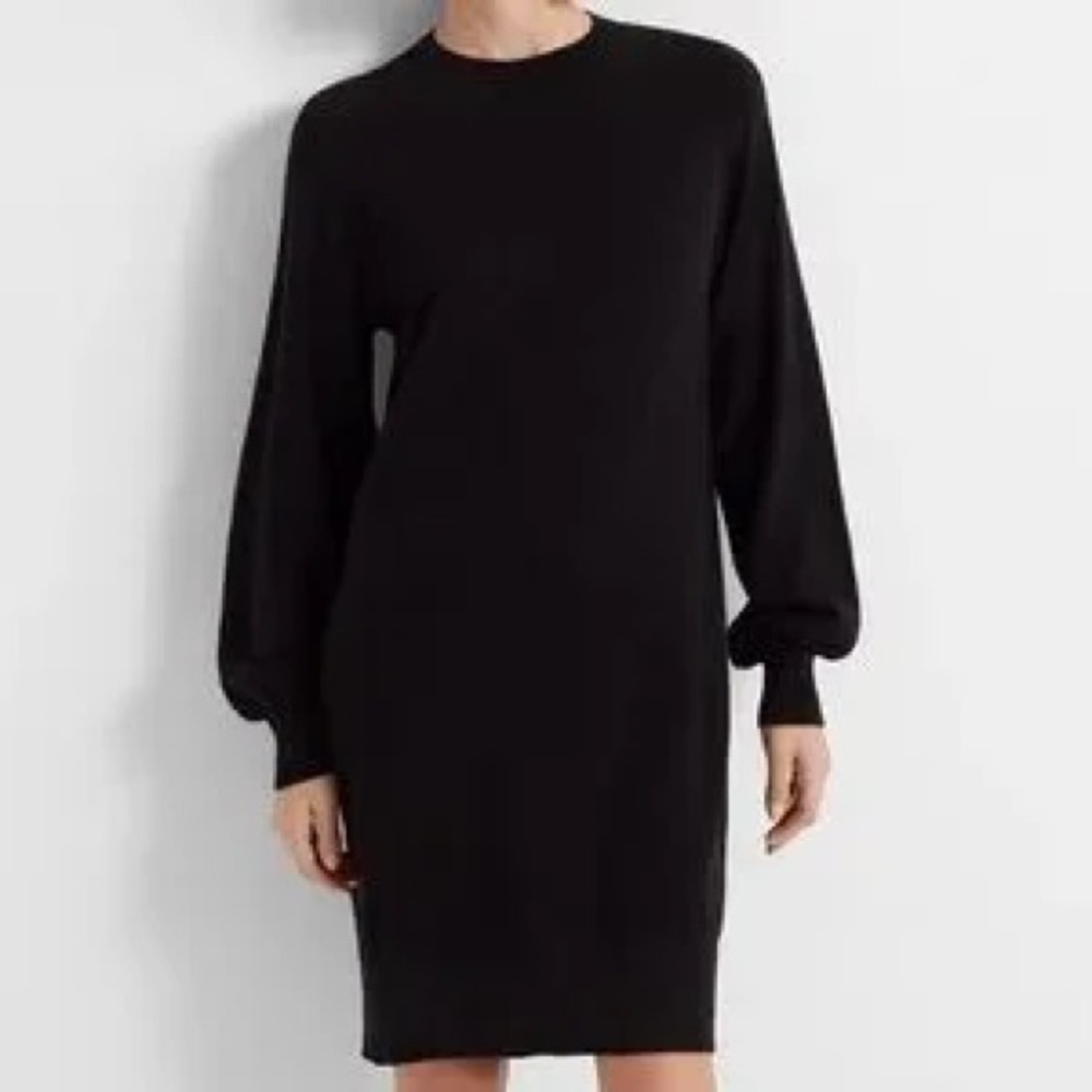 Club Monaco Madisson Cashmere Silk Knit Sweater Dress in Black Small